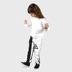 Брюки детские Linkin park краски чёрнобелый, цвет: 3D-принт — фото 2