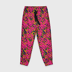 Детские брюки Взаимосвязанные листочки, розового жёлтого и синег