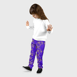 Брюки детские Контурные цветы на фиолетовом фоне, цвет: 3D-принт — фото 2