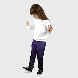 Брюки детские Градиент ночной фиолетово-чёрный, цвет: 3D-принт — фото 2