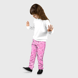 Брюки детские Светло-розовый текстура напыление, цвет: 3D-принт — фото 2