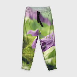 Детские брюки Геометрический пейзаж фиолетовый и зеленый