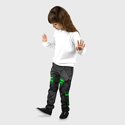 Брюки детские Броня в стиле киберпанка в виде плит, цвет: 3D-принт — фото 2