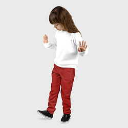 Брюки детские Красно-чёрный имитация сетки, цвет: 3D-принт — фото 2