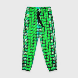 Детские брюки Зелёные плитки и чёрная обводка