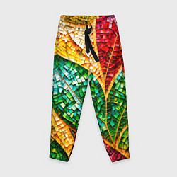 Детские брюки Яркая мозаика с разноцветным абстрактным узором и