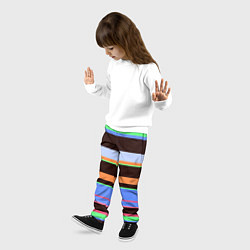 Брюки детские Разноцветный полосатый, цвет: 3D-принт — фото 2