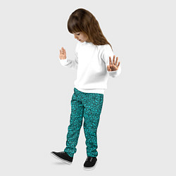 Брюки детские Чёрно-бирюзовый паттерн пятнышки, цвет: 3D-принт — фото 2