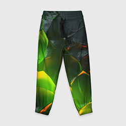 Брюки детские Зеленая абстрактная неоновая текстура, цвет: 3D-принт