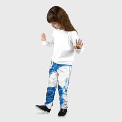 Брюки детские Бело-синий мрамор, цвет: 3D-принт — фото 2