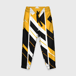 Детские брюки Black and yellow stripes on a white background