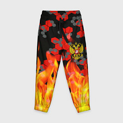 Брюки детские Герб РФ броня в огне, цвет: 3D-принт