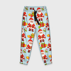 Брюки детские Новогодний паттерн с Сантой и подарками, цвет: 3D-принт