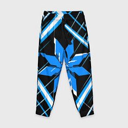 Брюки детские Сине-белая звезда и полосы на чёрном фоне, цвет: 3D-принт