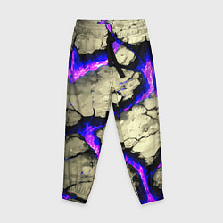 Брюки детские Треснувший камень фиолетовый, цвет: 3D-принт