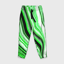 Брюки детские Волнистые вертикальные чёрно-зелёные полосы, цвет: 3D-принт