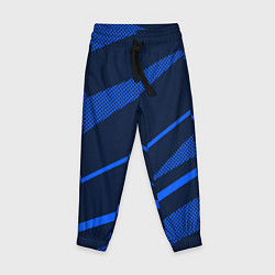 Брюки детские Тёмный синий абстракция полосы, цвет: 3D-принт