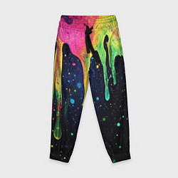 Брюки детские Разноцветные потеки краски, цвет: 3D-принт