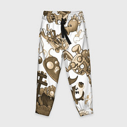Брюки детские Растения против зомби в бежевых тонах, цвет: 3D-принт