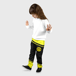 Брюки детские Borussia жёлтые полосы, цвет: 3D-принт — фото 2