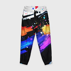 Брюки детские Разноцветные блестящие кляксы - текстура, цвет: 3D-принт