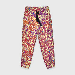 Брюки детские Оранжево-розовый пёстрый паттерн мелкий рисунок, цвет: 3D-принт
