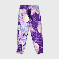 Брюки детские Японские акварельные орхидеи, цвет: 3D-принт