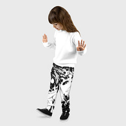 Брюки детские Белый с чёрной абстракцией, цвет: 3D-принт — фото 2