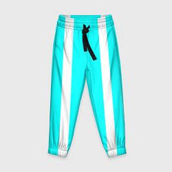 Брюки детские Color blue white stripes, цвет: 3D-принт