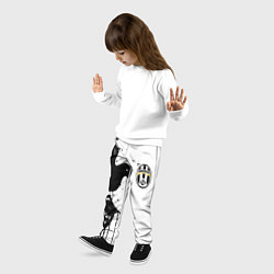 Брюки детские Ювентус черная птица краски, цвет: 3D-принт — фото 2