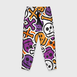 Брюки детские Funny skulls, цвет: 3D-принт