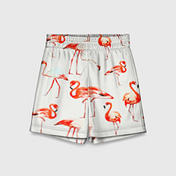 Детские шорты Оранжевые фламинго