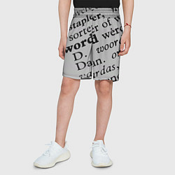 Шорты детские Текст из словоря, цвет: 3D-принт — фото 2