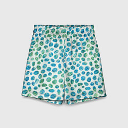 Шорты детские Драгоценные зеленые камешки, цвет: 3D-принт