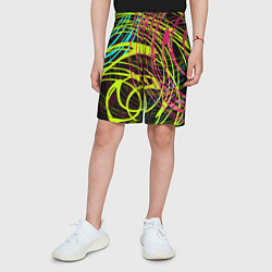 Шорты детские Разноцветные спирали, цвет: 3D-принт — фото 2