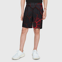 Шорты детские Адские 3D плиты 3Д геометрия плиты, цвет: 3D-принт — фото 2