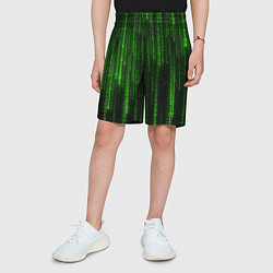 Шорты детские Матрица двоичный код, цвет: 3D-принт — фото 2