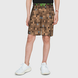 Шорты детские ЗЕМЛЯ DIRT MINECRAFT, цвет: 3D-принт — фото 2