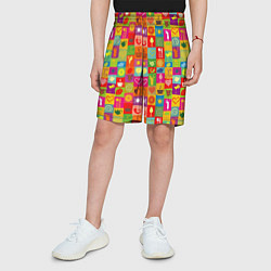 Шорты детские Напитки, цвет: 3D-принт — фото 2
