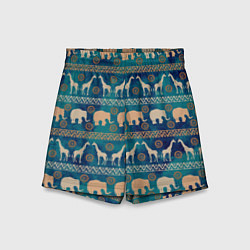 Детские шорты Жирафы и слоны