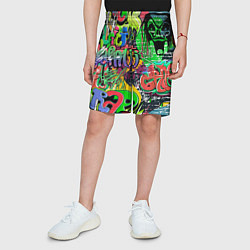 Шорты детские Граффити с черепами, цвет: 3D-принт — фото 2