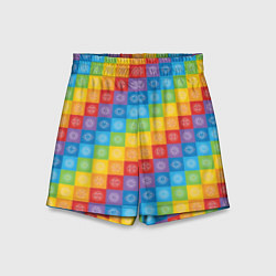 Шорты детские Разноцветные Чакры, цвет: 3D-принт