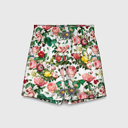Детские шорты Узор из летних роз Summer Roses Pattern