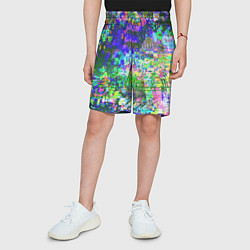 Шорты детские Красочный авангардный глитч Экспрессия, цвет: 3D-принт — фото 2
