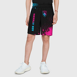 Шорты детские AEK Athens - Neon Gradient, цвет: 3D-принт — фото 2