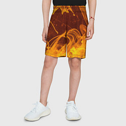 Шорты детские Абстрактные языки пламени из красок, цвет: 3D-принт — фото 2