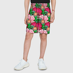 Шорты детские Калейдоскоп из листьев, цвет: 3D-принт — фото 2