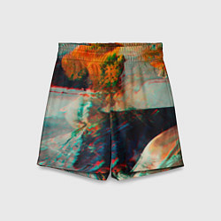 Шорты детские Картинный холст со множеством красок, цвет: 3D-принт