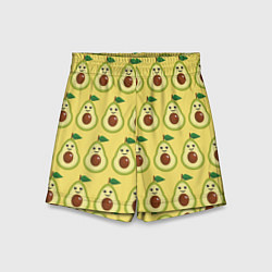 Детские шорты Авокадо Паттерн - Желтая версия