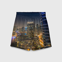 Шорты детские Ночной красочный город, цвет: 3D-принт
